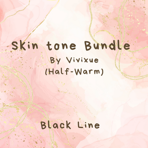 Black Line Skin Tone Bundle By Vivxue (Half-Warm)