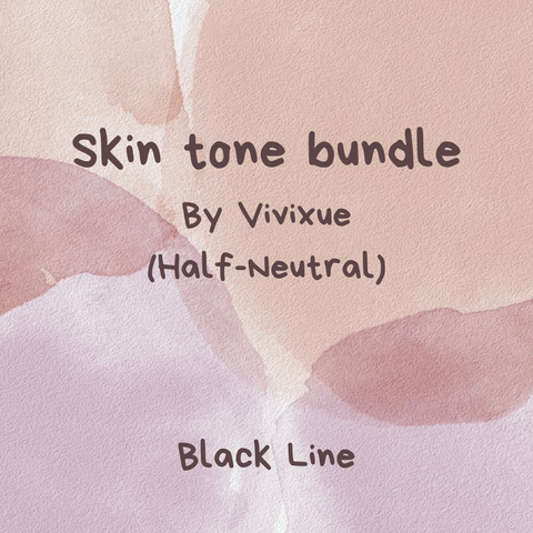 Black Line Skin Tone Bundle By Vivxue (Half-Neutral)